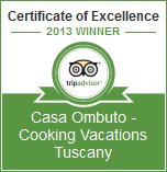 Winner: Certificate of Excellence 2013 | Casa Ombuto - Cooking Vacations Tuscany
